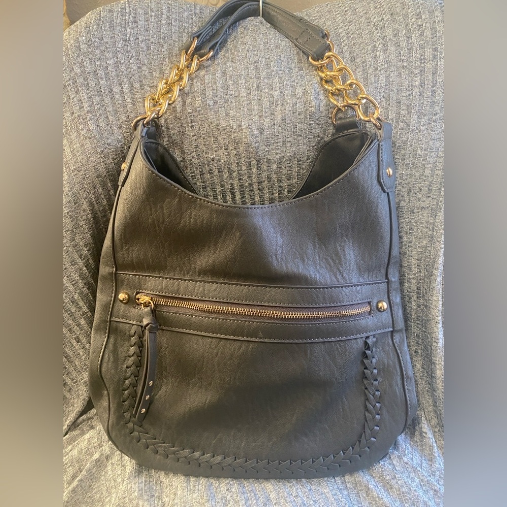 Jessica Simpson gray Hobo with Gold Chain